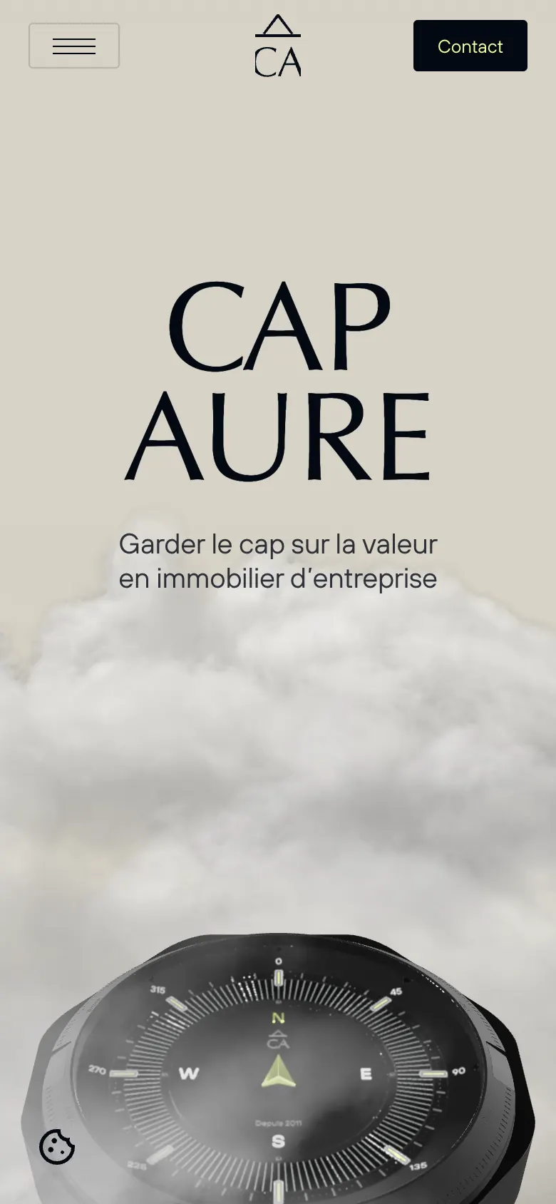 La démo Cap Aure sur mobile : boussole 3D dans les nuages
