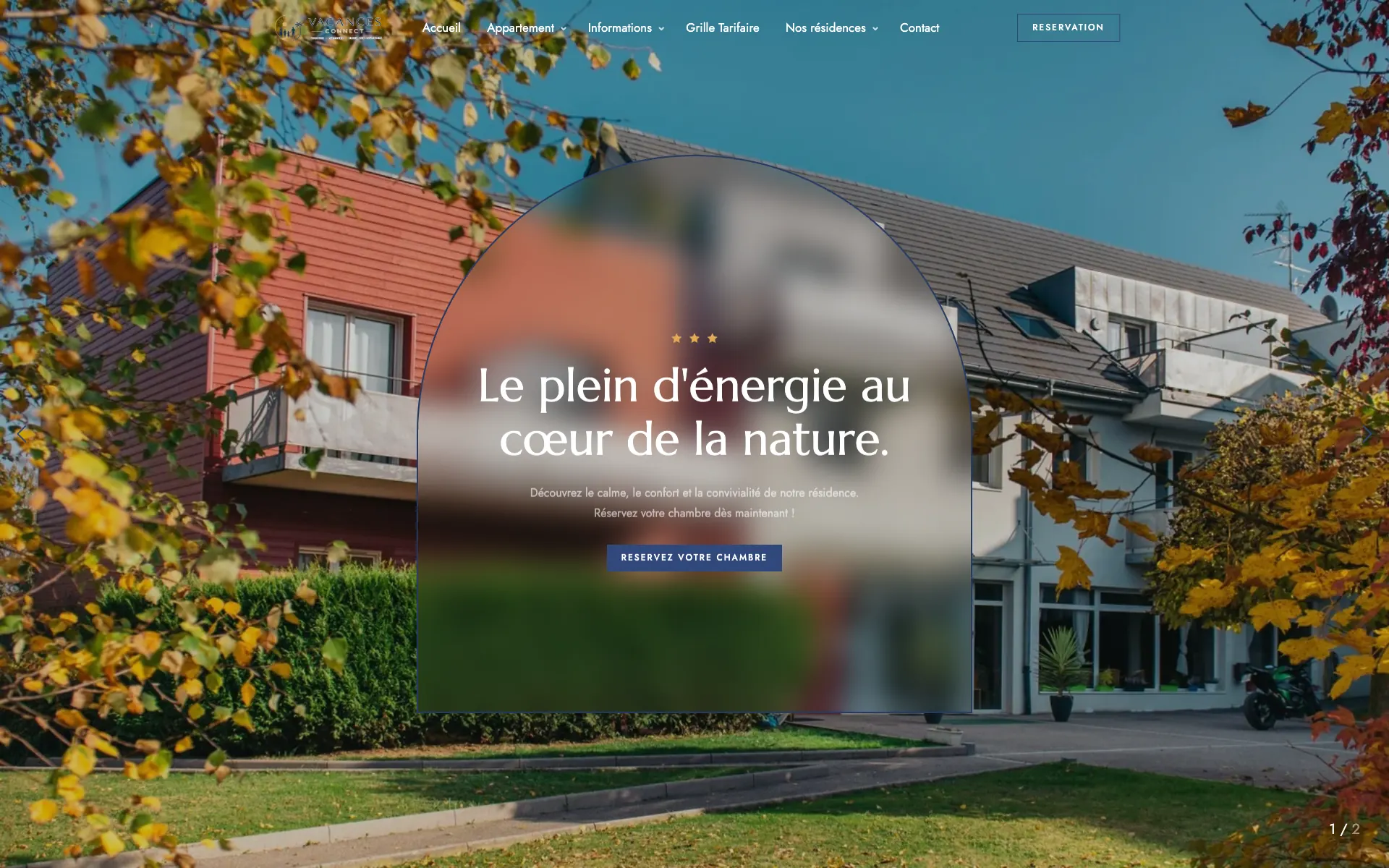 Page d’accueil du site de la résidence Le Royal Golf & Horse