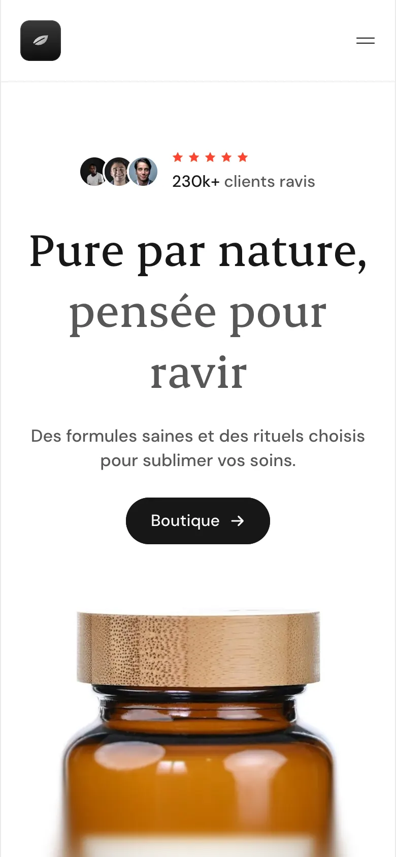 La démo Naturelle sur mobile