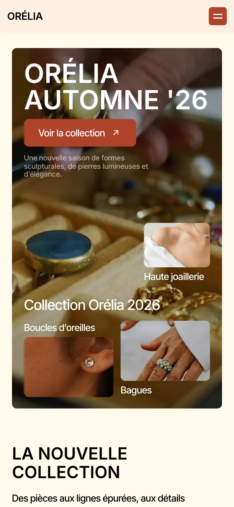 La démo Orélia sur mobile