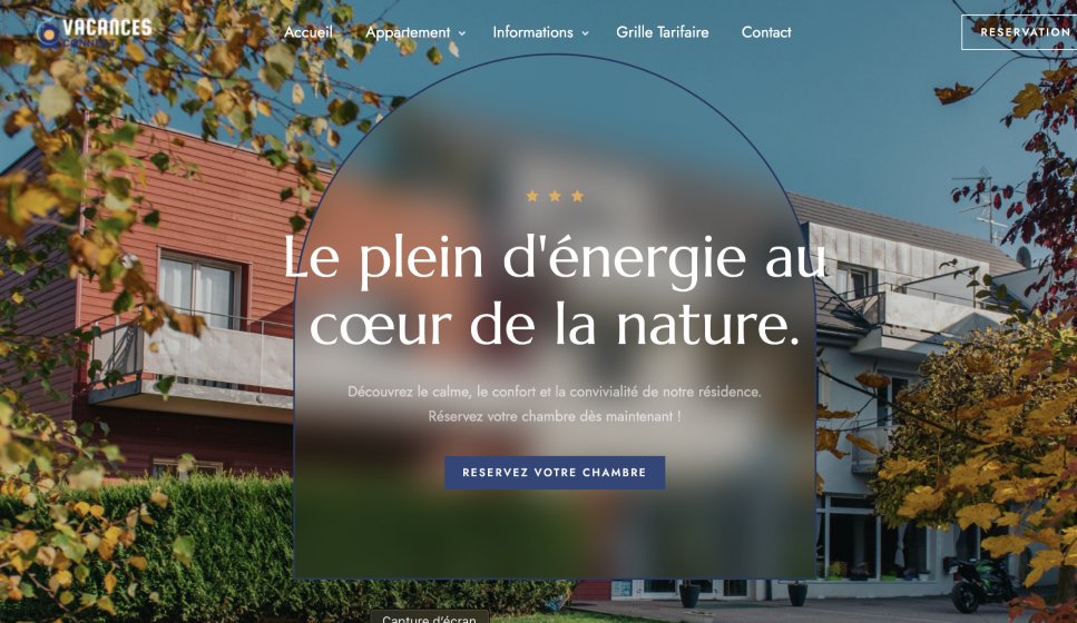 Capture du site Vacances Connect
